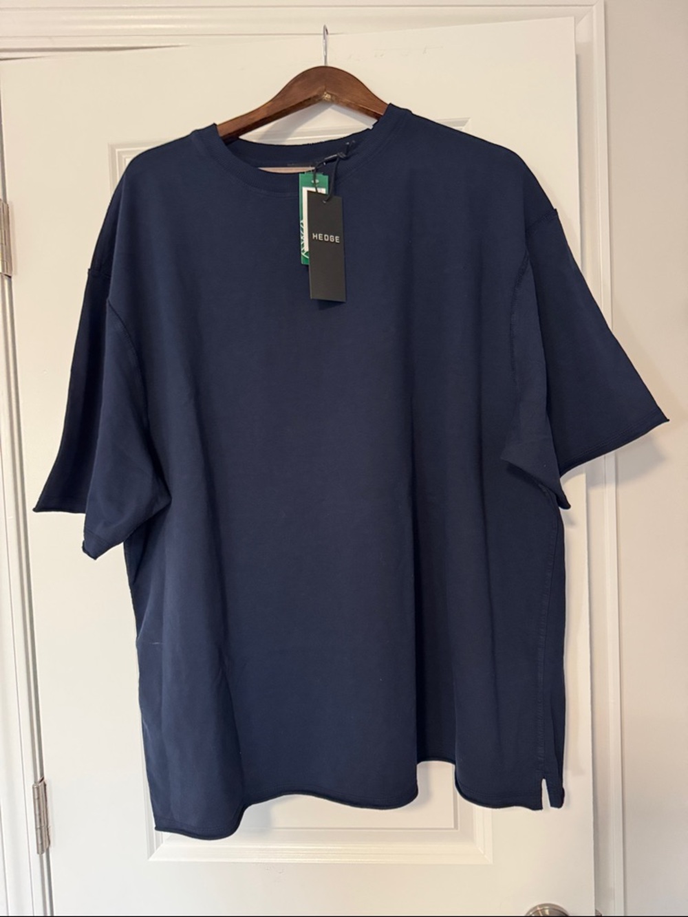 Men’s T-Shirt Navy Blue XXL NWT Hedge French Terry Oversized